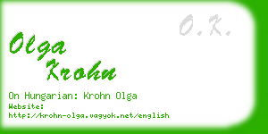 olga krohn business card